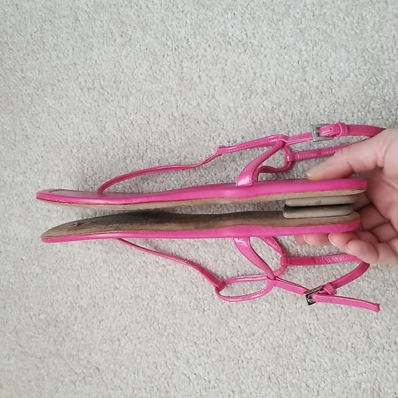 Prada T-Strap Leather Sandals - Pink - Picture 3 of 5